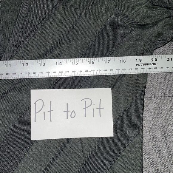 Jones New York Semi Sheer Knit Striped‎ Cardigan Sweater Dark Forest Green Large - Picture 6 of 10